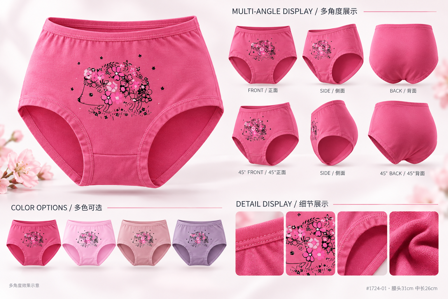 Women Mid-Rise Printed Underwear 1724-01