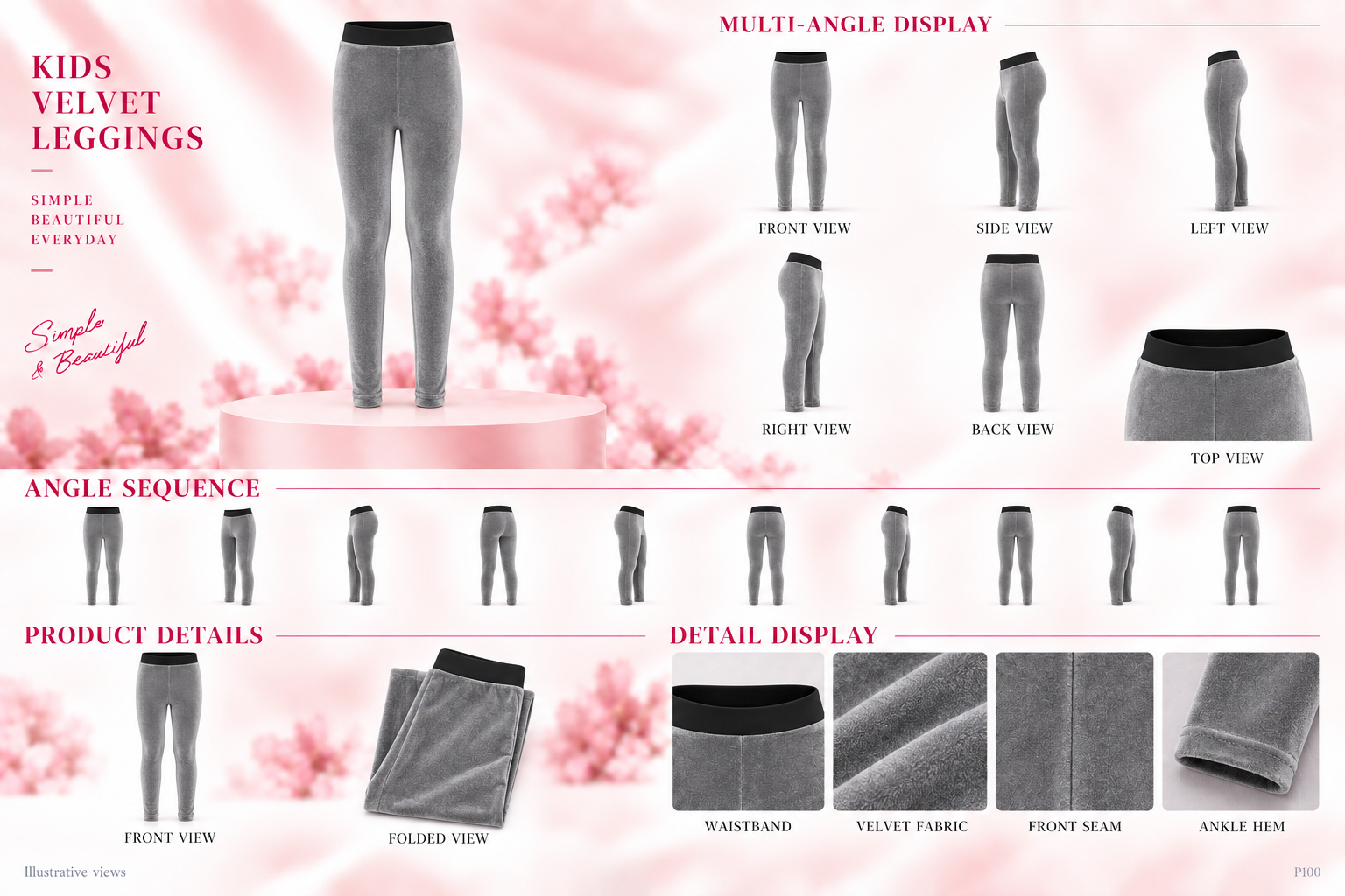 P100 Velvet Warm Leggings for Kids - Unisex