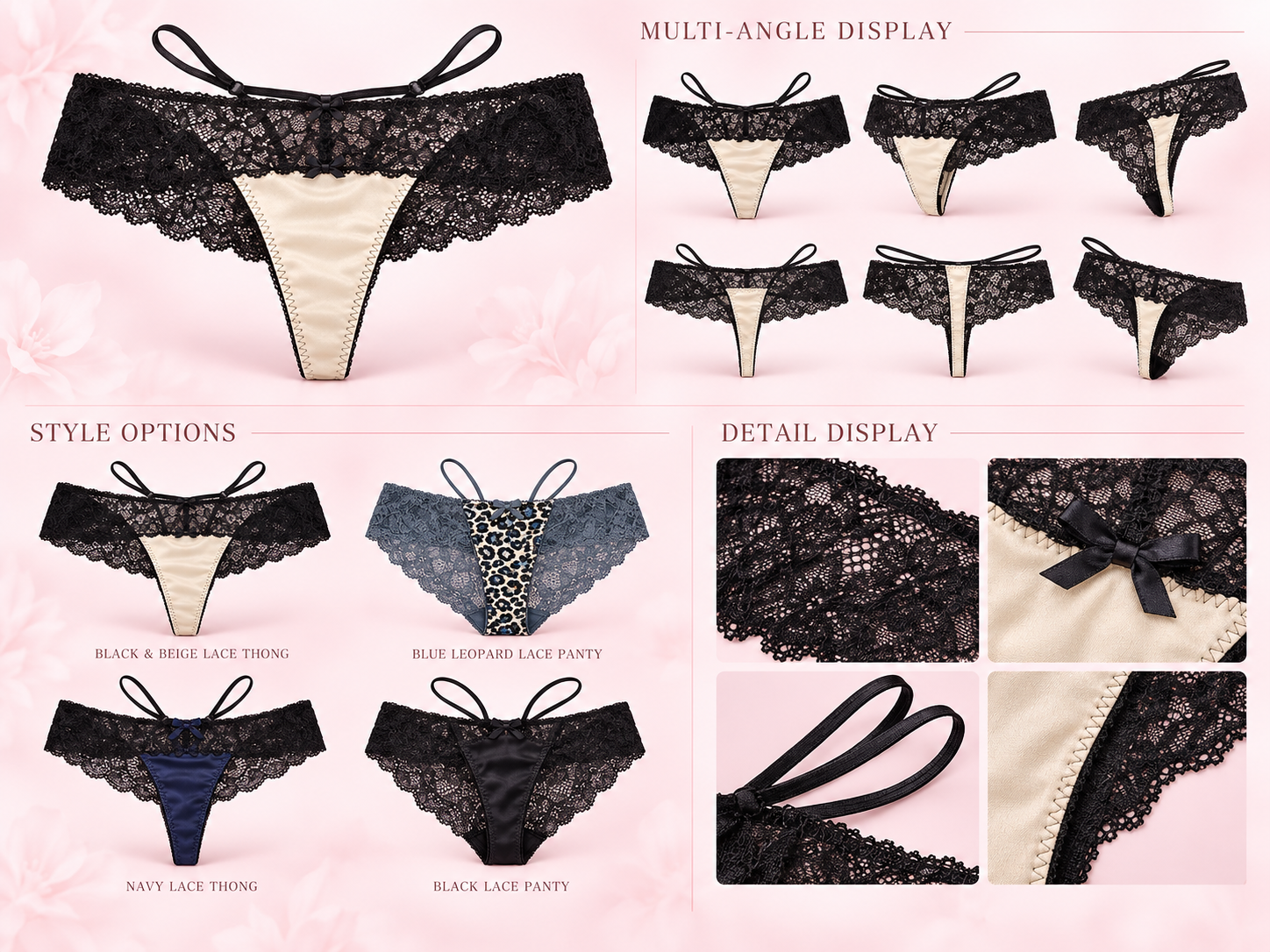 Women's Lace Strap Panties - Assorted Styles