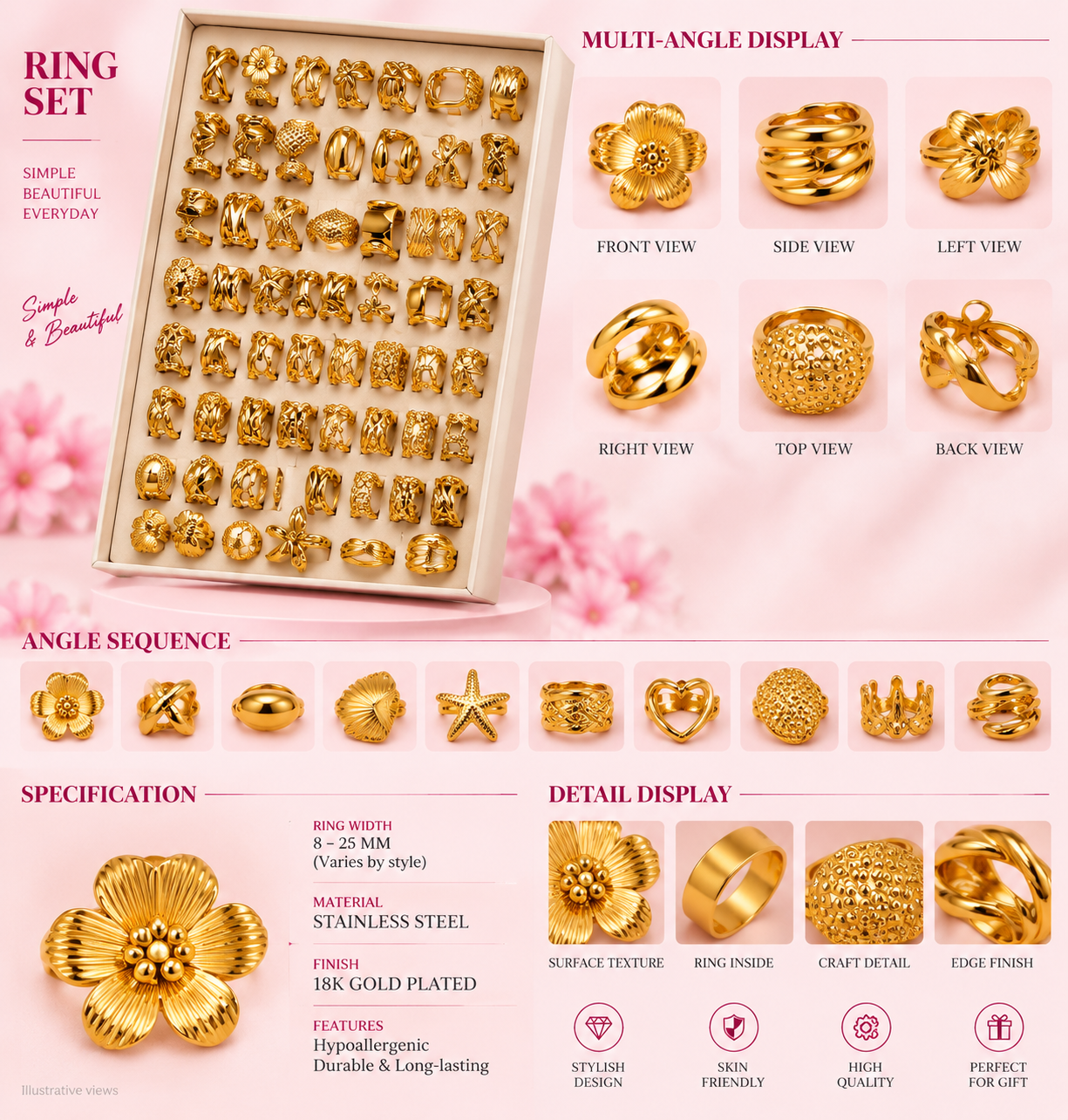 Fashion Rings - Assorted Styles - 5