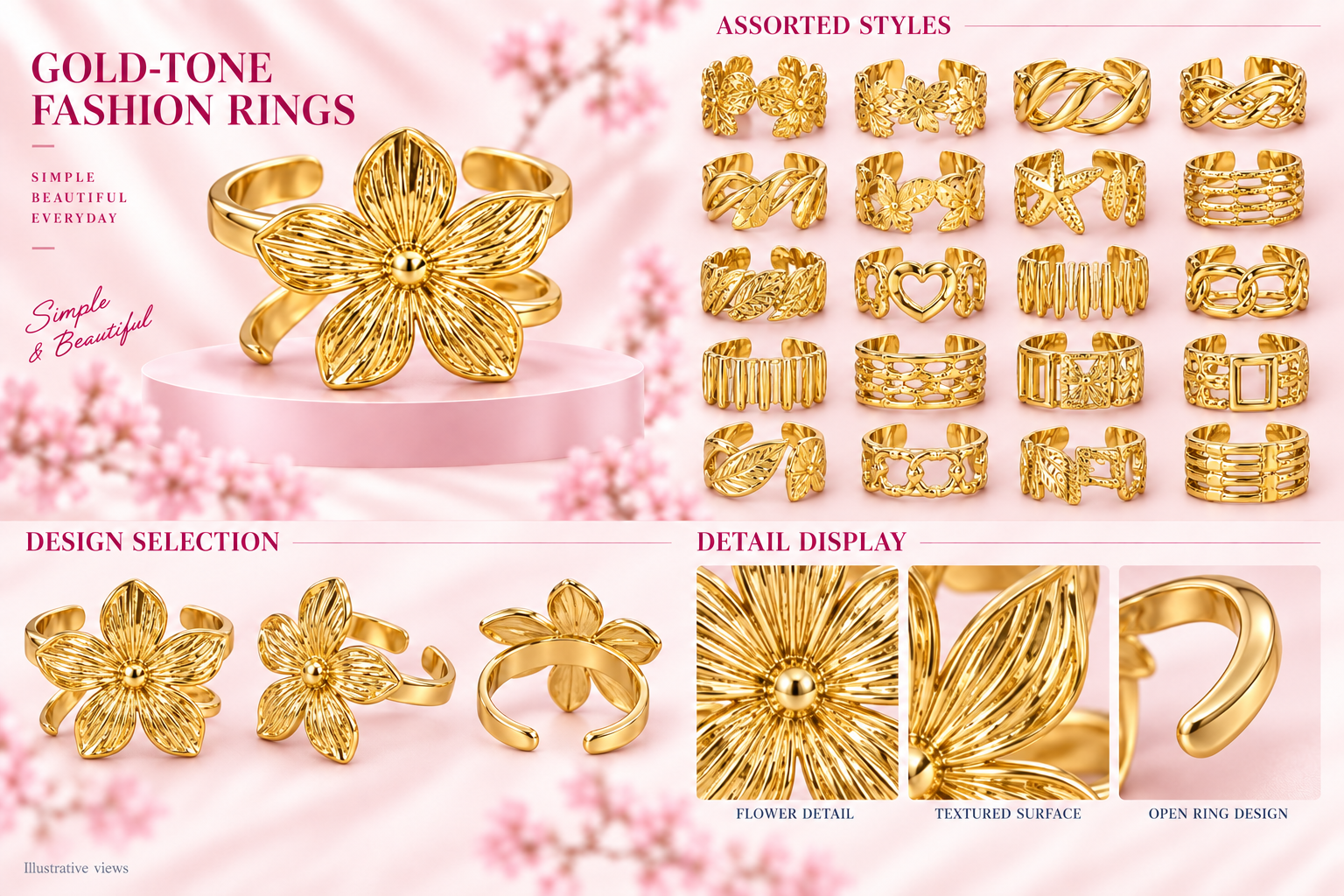 Fashion Rings - Assorted Styles - 3