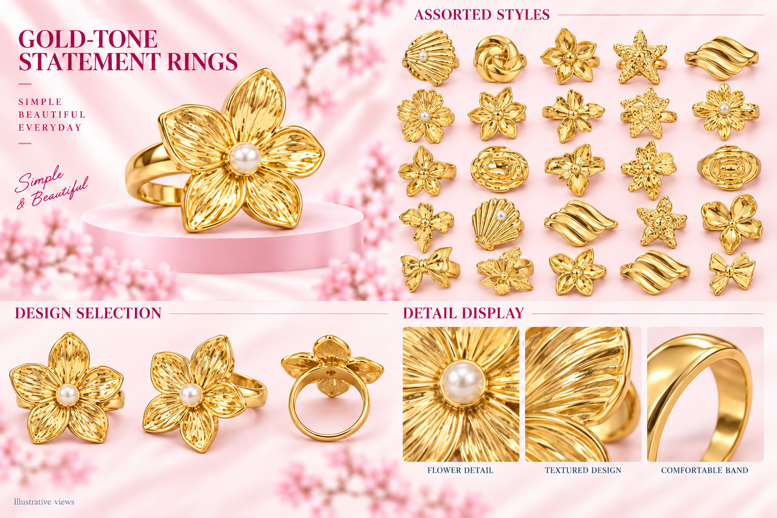 Fashion Rings - Assorted Styles - 4