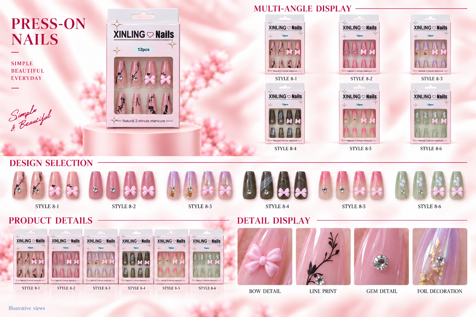 Fashion Boxed Press-on Nails Assorted