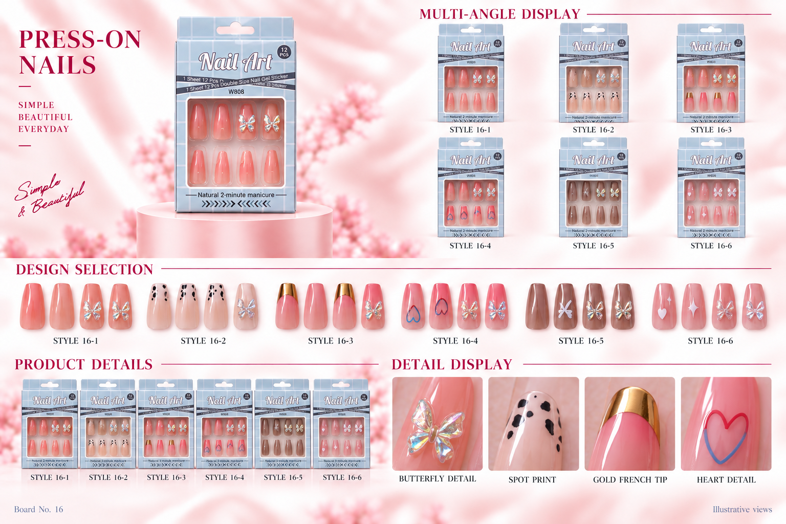 Party Style Boxed Press-on Nails Assorted