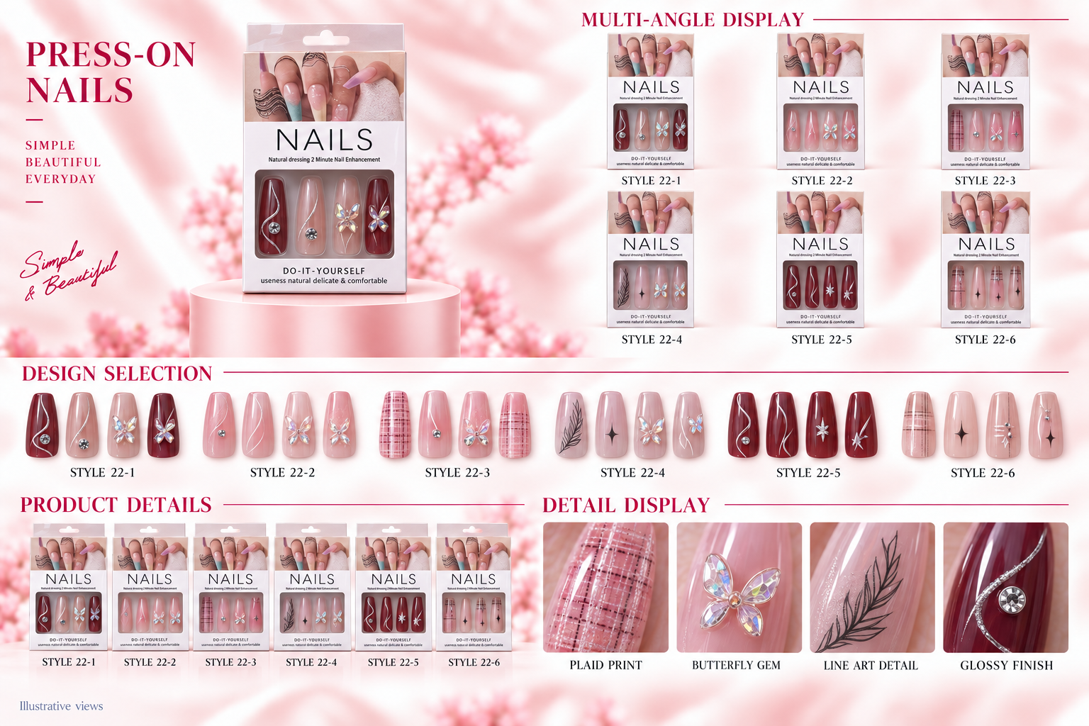 Wholesale Boxed Press-on Nails Assorted