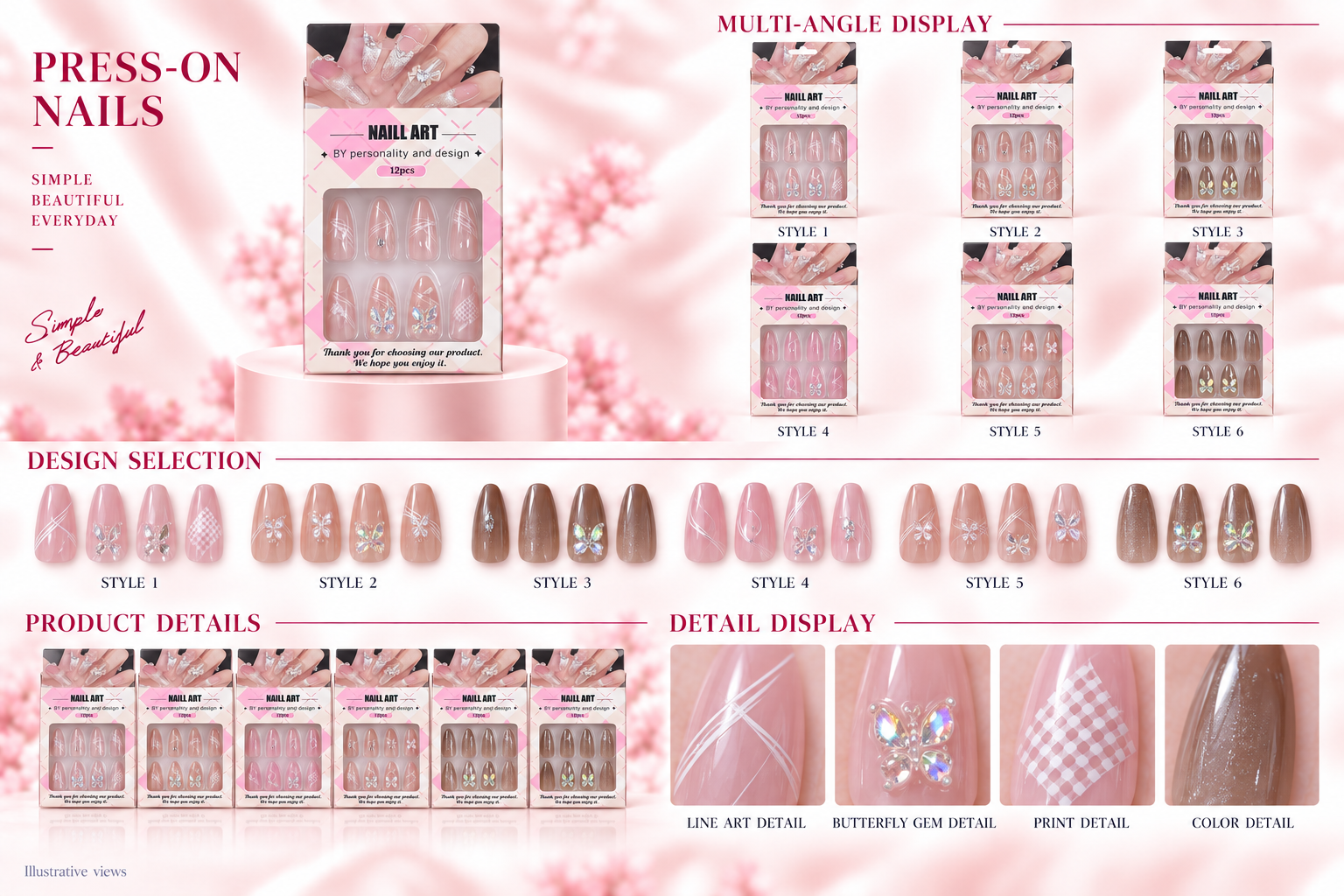 Bulk Boxed Press-on Nails Assorted