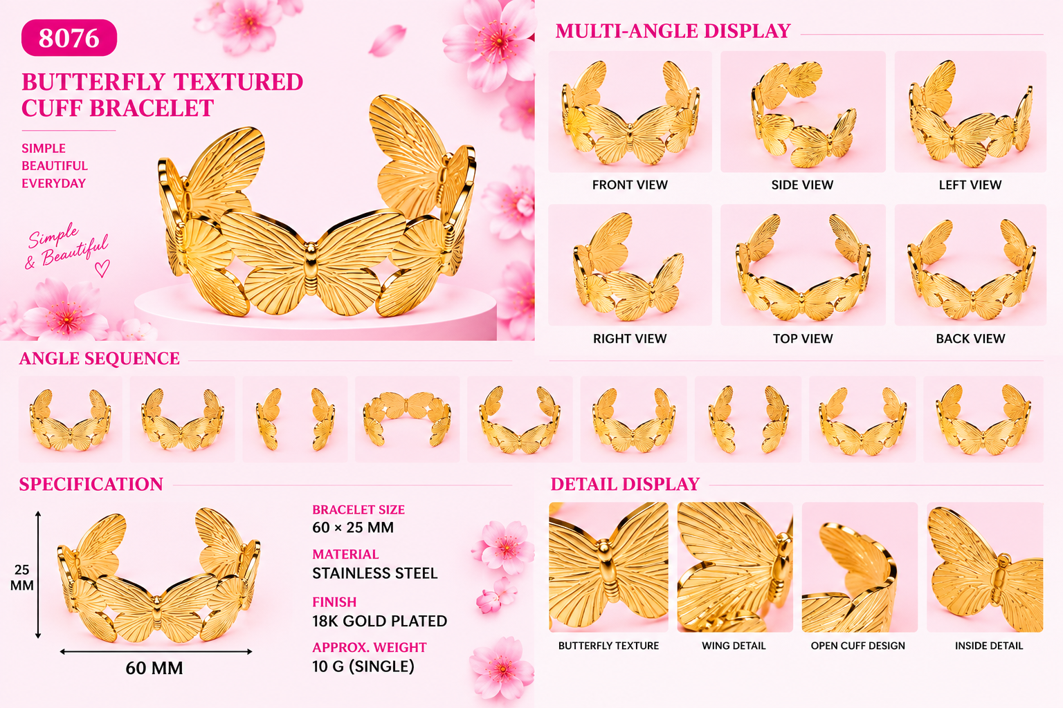 Fashion Open Cuff Bracelet - 6