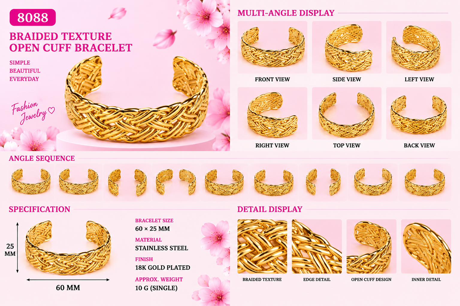 Fashion Open Cuff Bracelet - 10