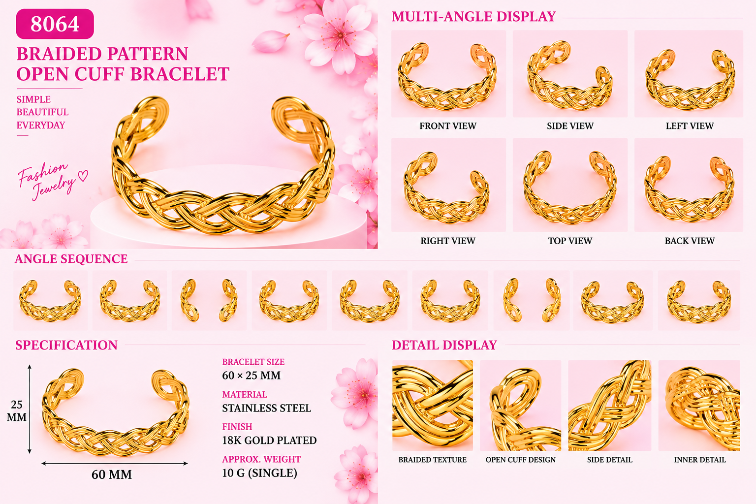 Fashion Open Cuff Bracelet - 12
