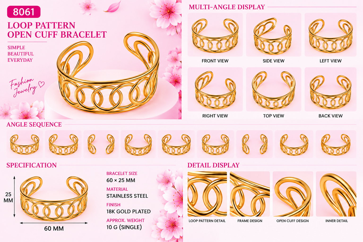 Fashion Open Cuff Bracelet - 13