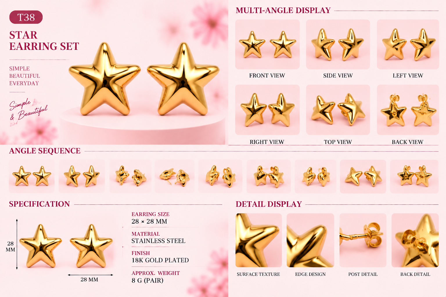 Studs and Earrings - Assorted Styles - 5