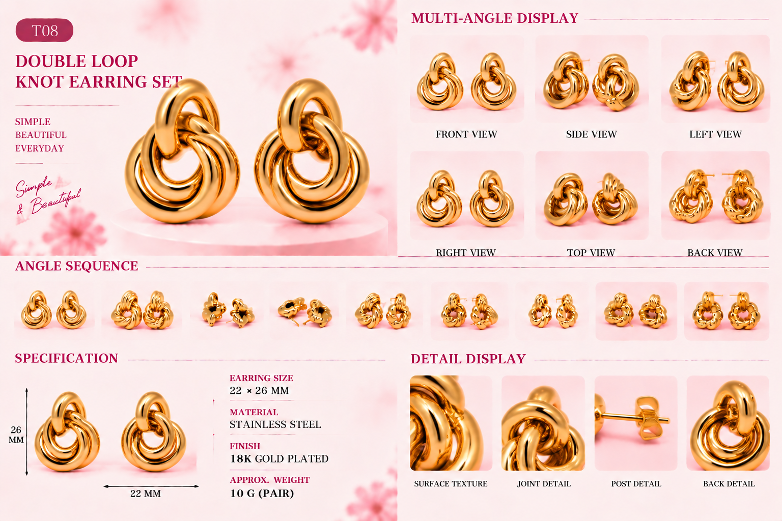 Studs and Earrings - Assorted Styles - 10