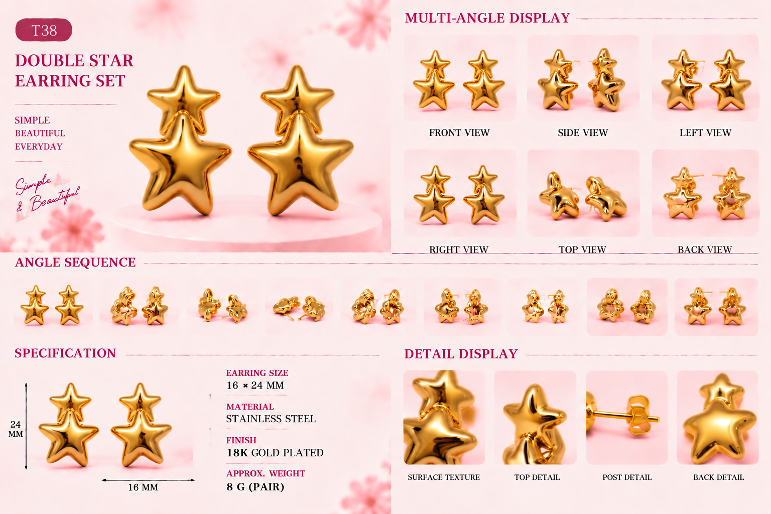 Studs and Earrings - Assorted Styles - 11