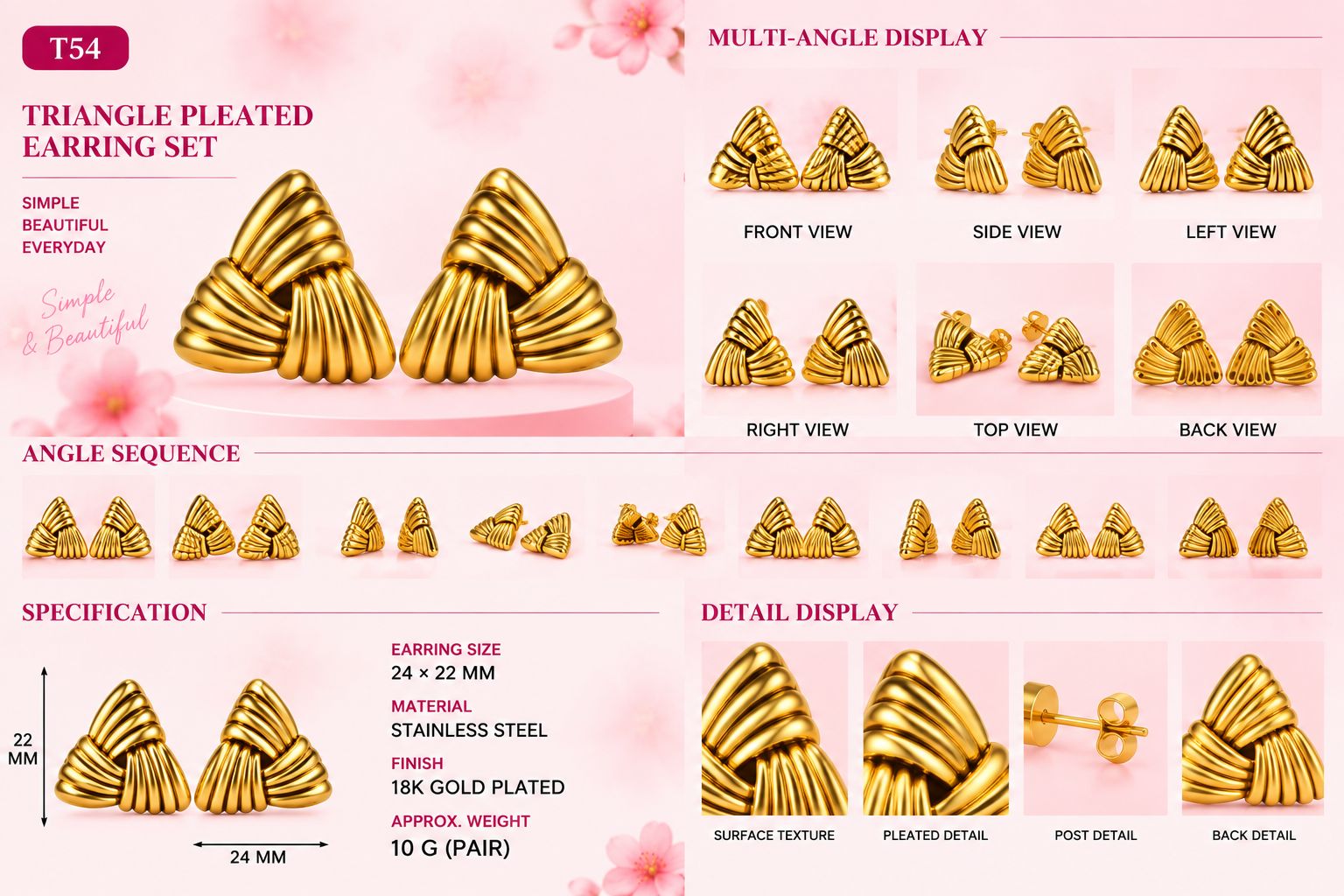 Studs and Earrings - Assorted Styles - 12