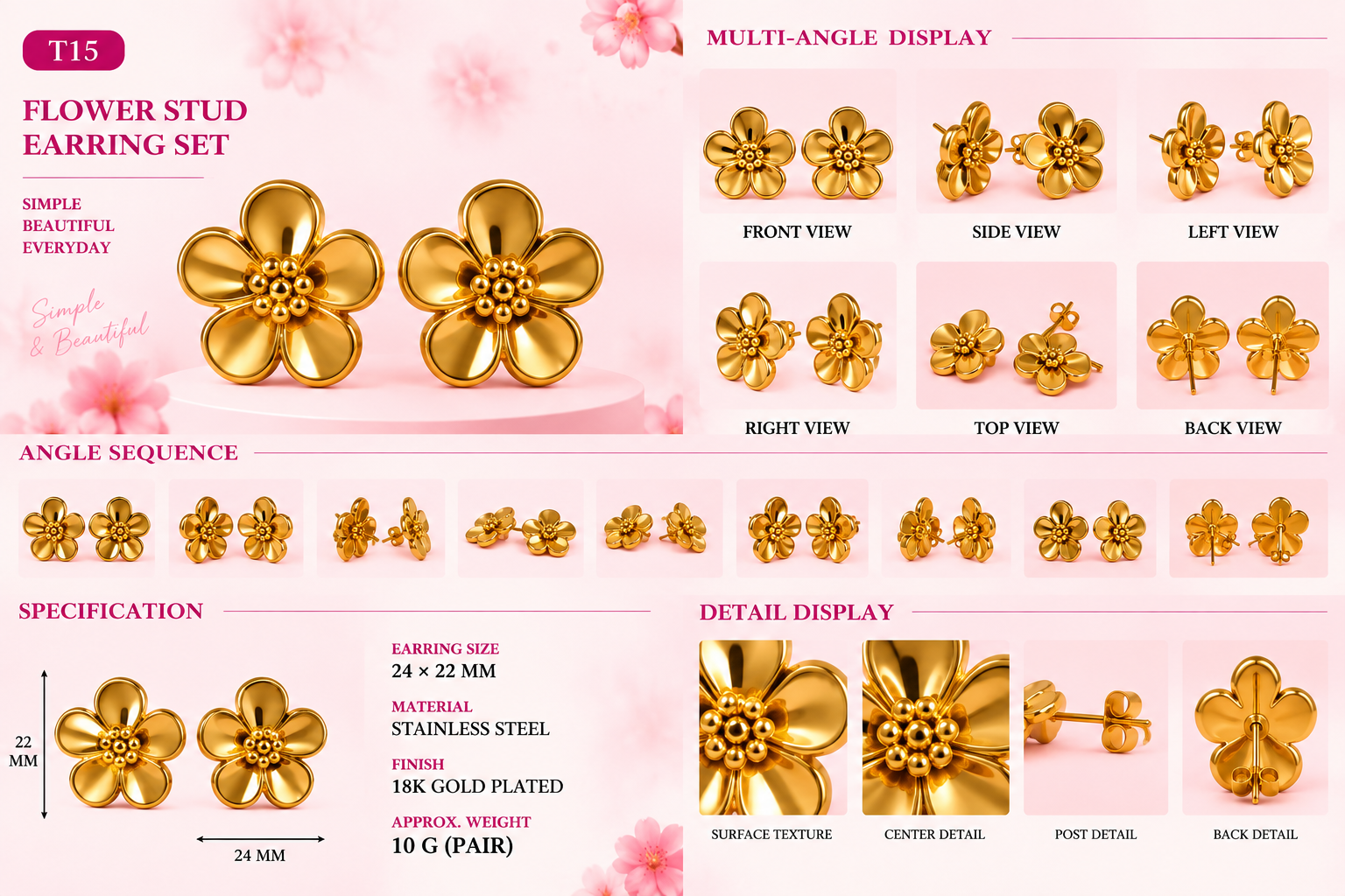 Studs and Earrings - Assorted Styles - 13