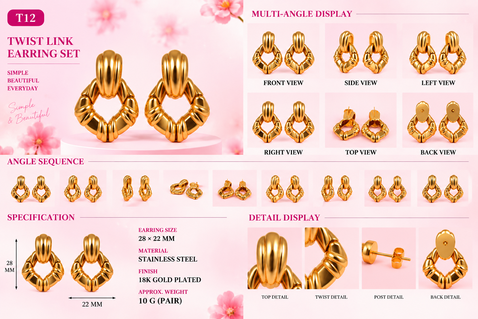Studs and Earrings - Assorted Styles - 15