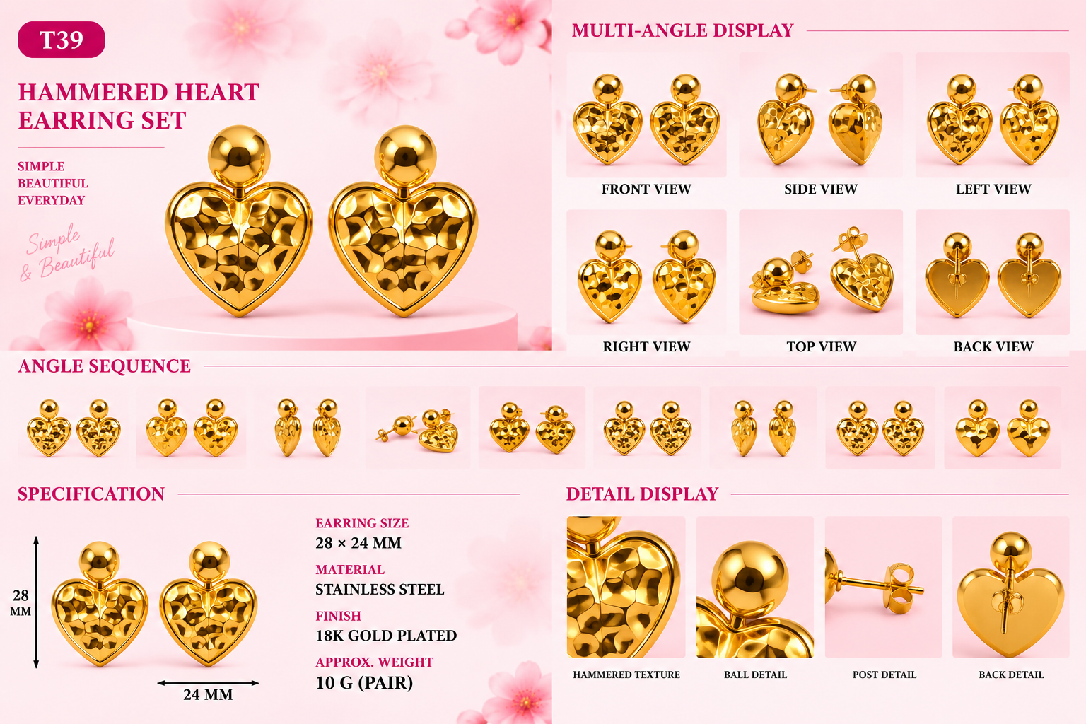 Studs and Earrings - Assorted Styles - 16
