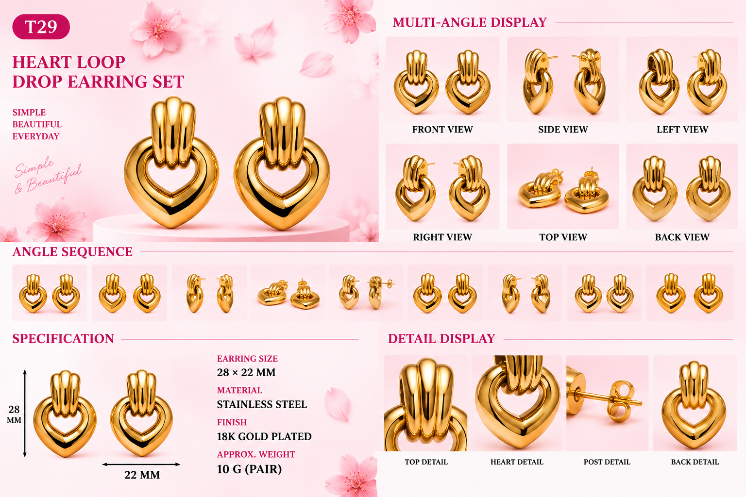 Studs and Earrings - Assorted Styles - 19