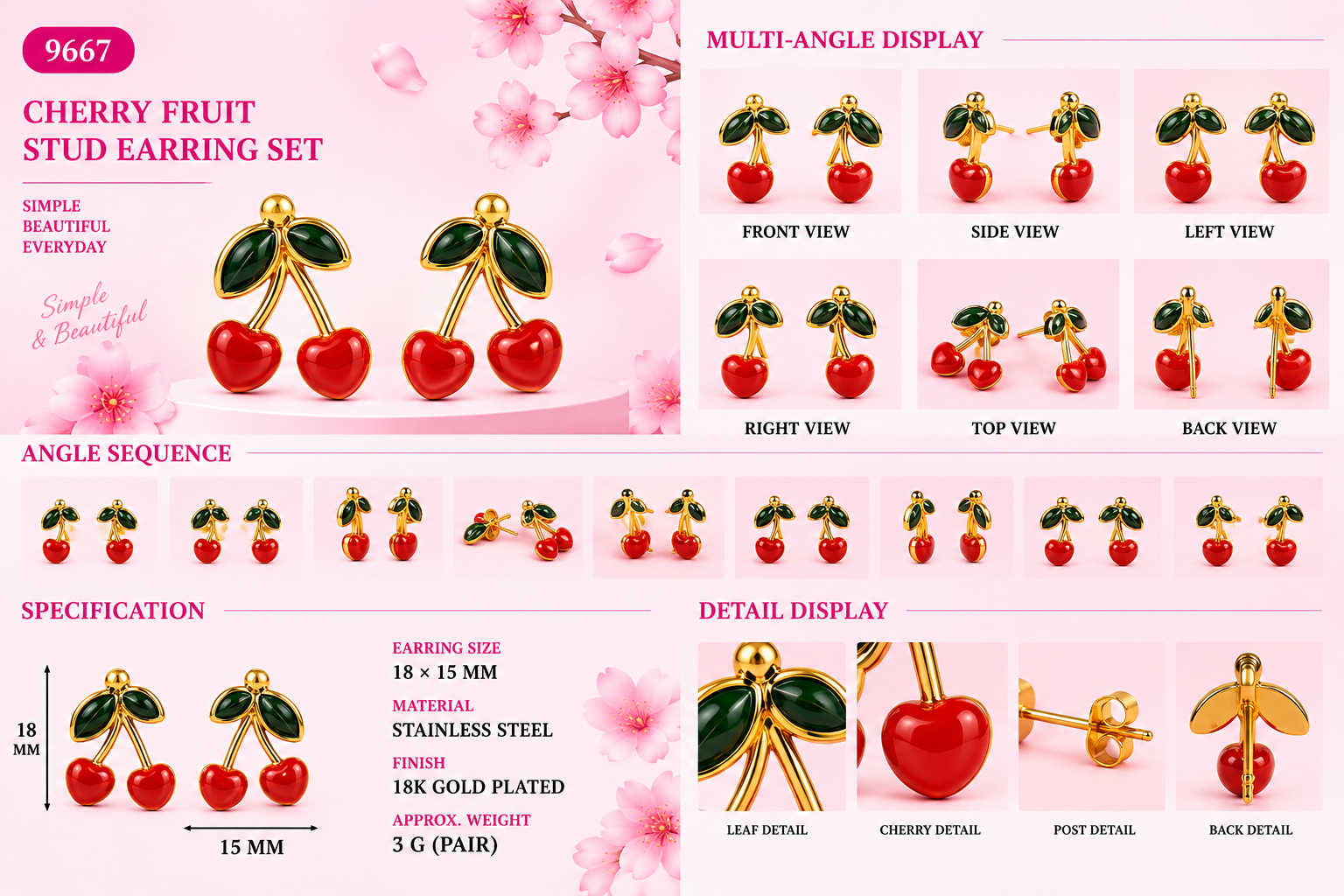 Studs and Earrings - Assorted Styles - 20