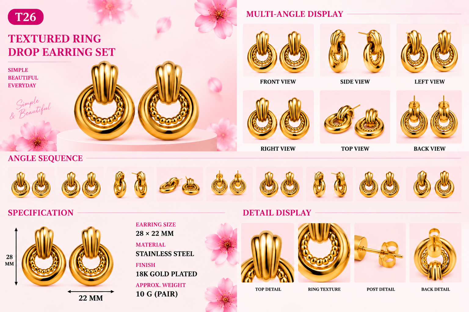 Studs and Earrings - Assorted Styles - 21