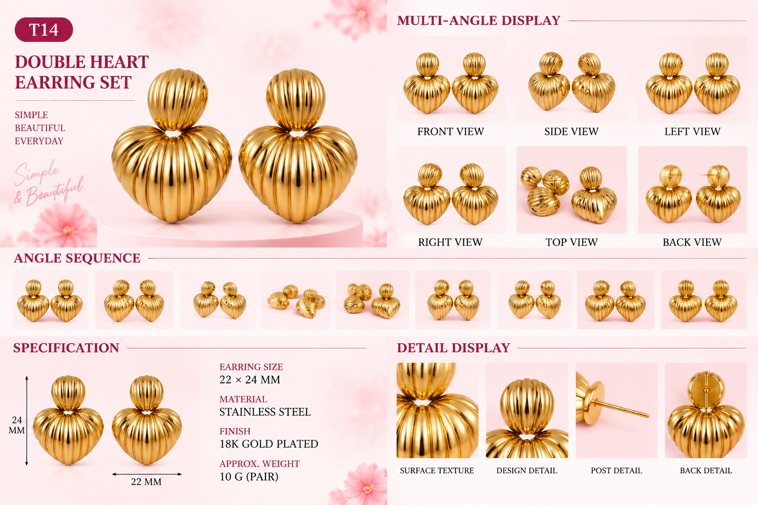 Studs and Earrings - Assorted Styles - 22
