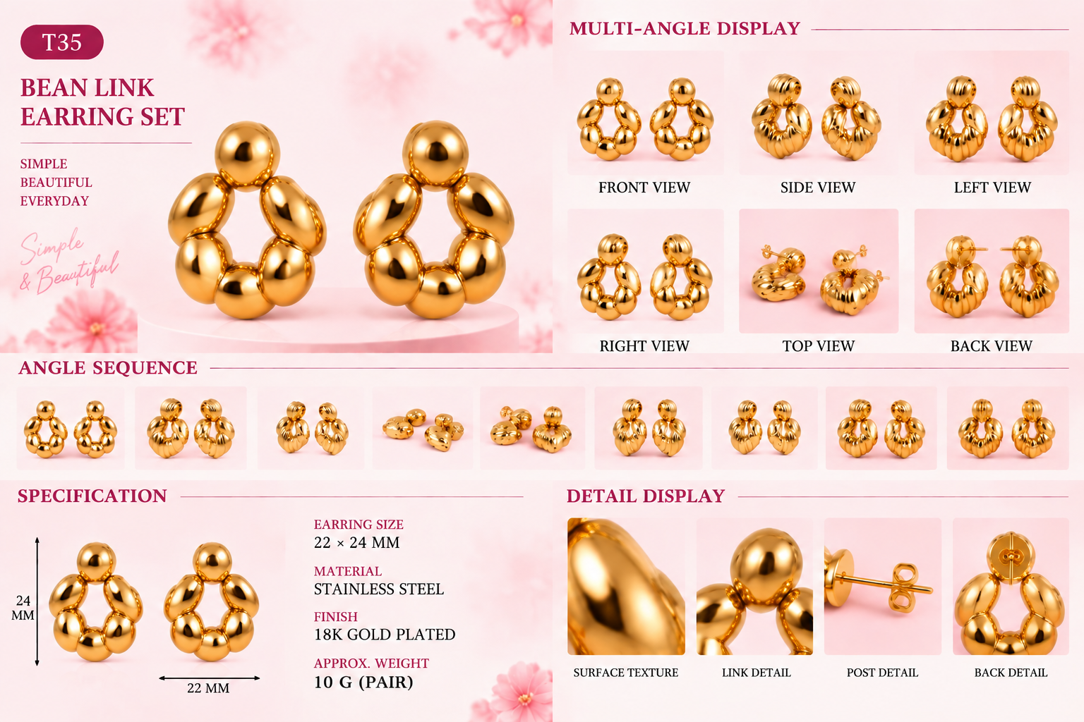 Studs and Earrings - Assorted Styles - 24