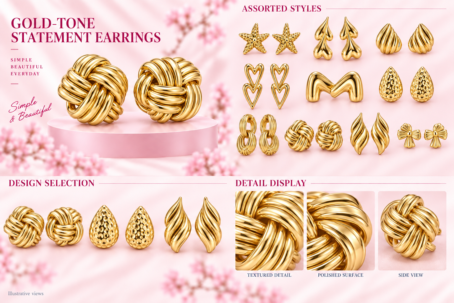 Studs and Earrings - Assorted Styles